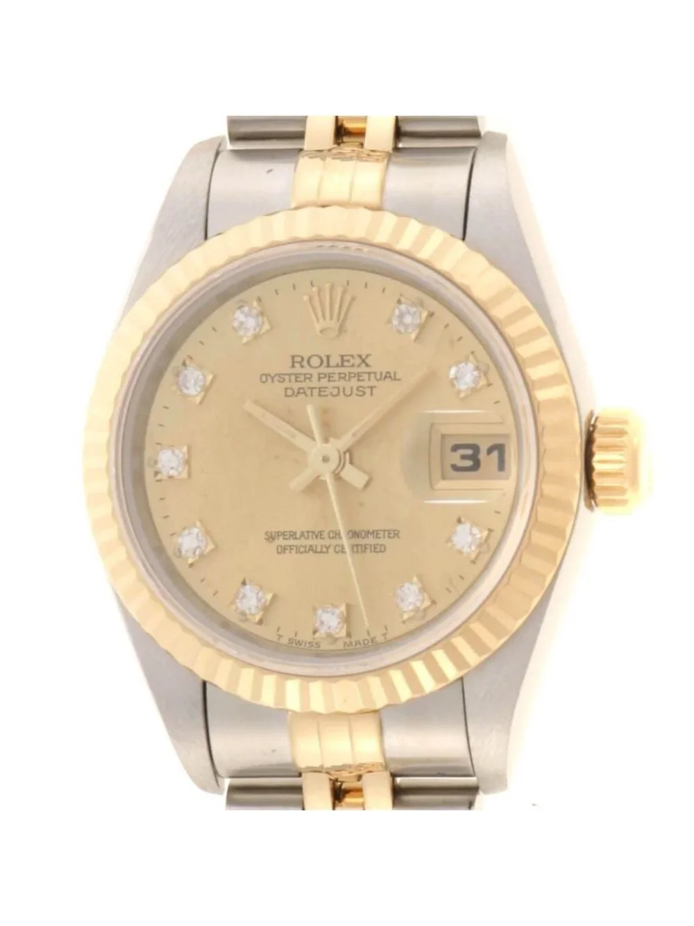 Rolex Datejust Diamond 18k Yellow Gold Stainless Steel Automatic